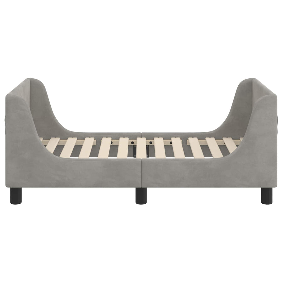 Peuterbedframe met hoofdbord Lichtgrijs 70 x 140 cm Fluweel