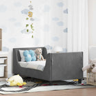 Peuterbedframe 70x140 cm donkergrijs fluweel