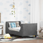 Peuterbedframe 70x140 cm donkergrijs fluweel