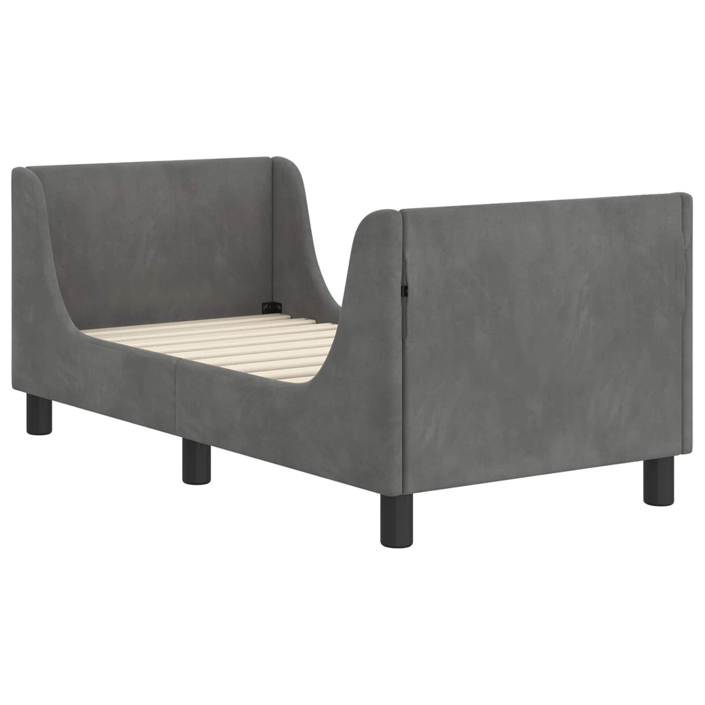 Peuterbedframe met hoofdbord Donkergrijs 70 x 140 cm Fluweel