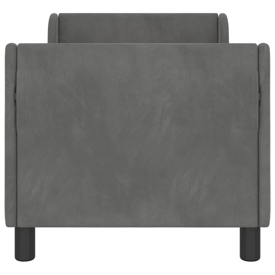 Peuterbedframe met hoofdbord Donkergrijs 70 x 140 cm Fluweel