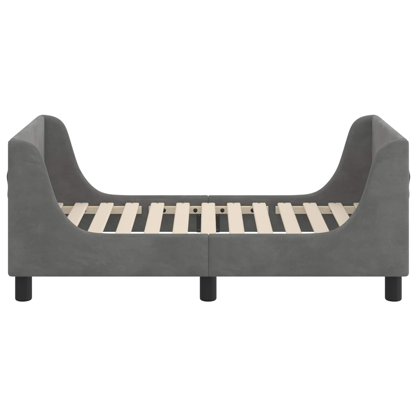 Peuterbedframe met hoofdbord Donkergrijs 70 x 140 cm Fluweel