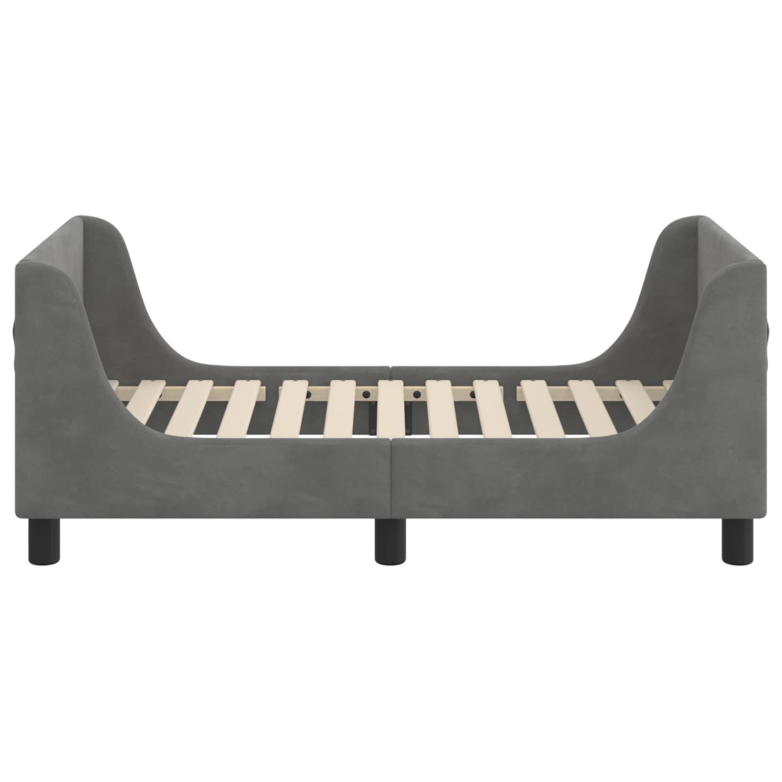 Peuterbedframe met hoofdbord Donkergrijs 70 x 140 cm Fluweel
