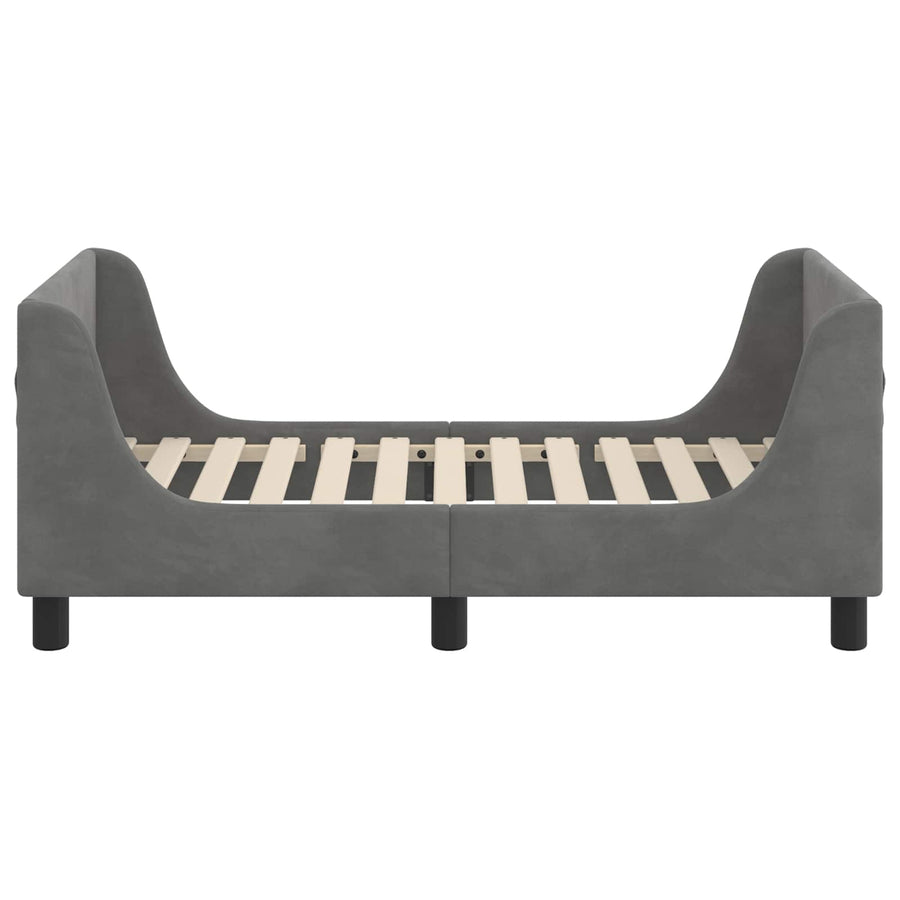 Peuterbedframe met hoofdbord Donkergrijs 70 x 140 cm Fluweel