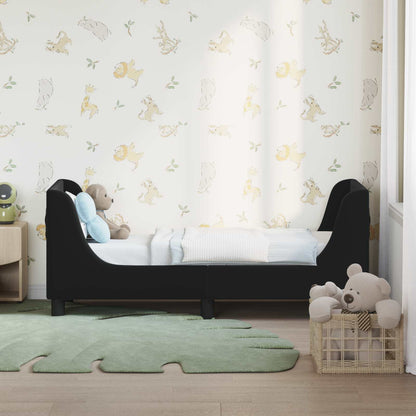 Peuterbedframe met hoofdbord Zwart 70 x 140 cm Fluweel