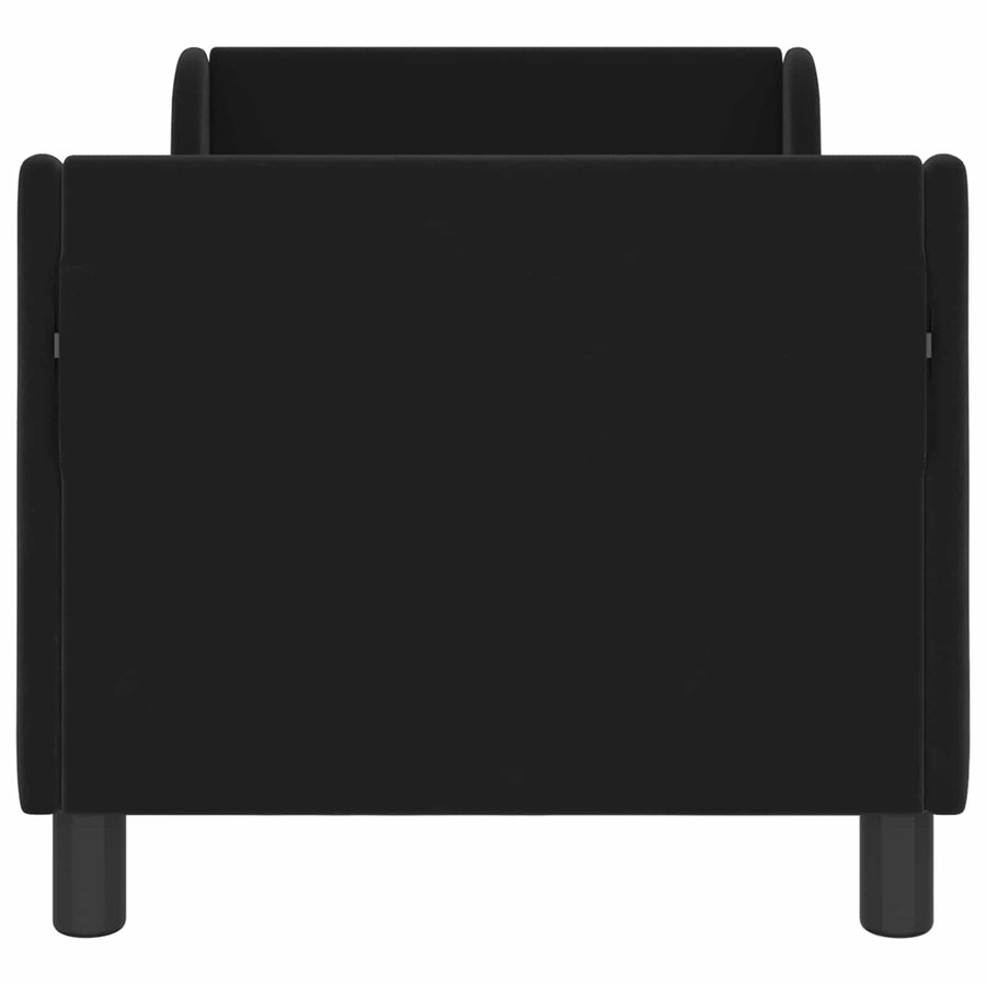Peuterbedframe met hoofdbord Zwart 70 x 140 cm Fluweel