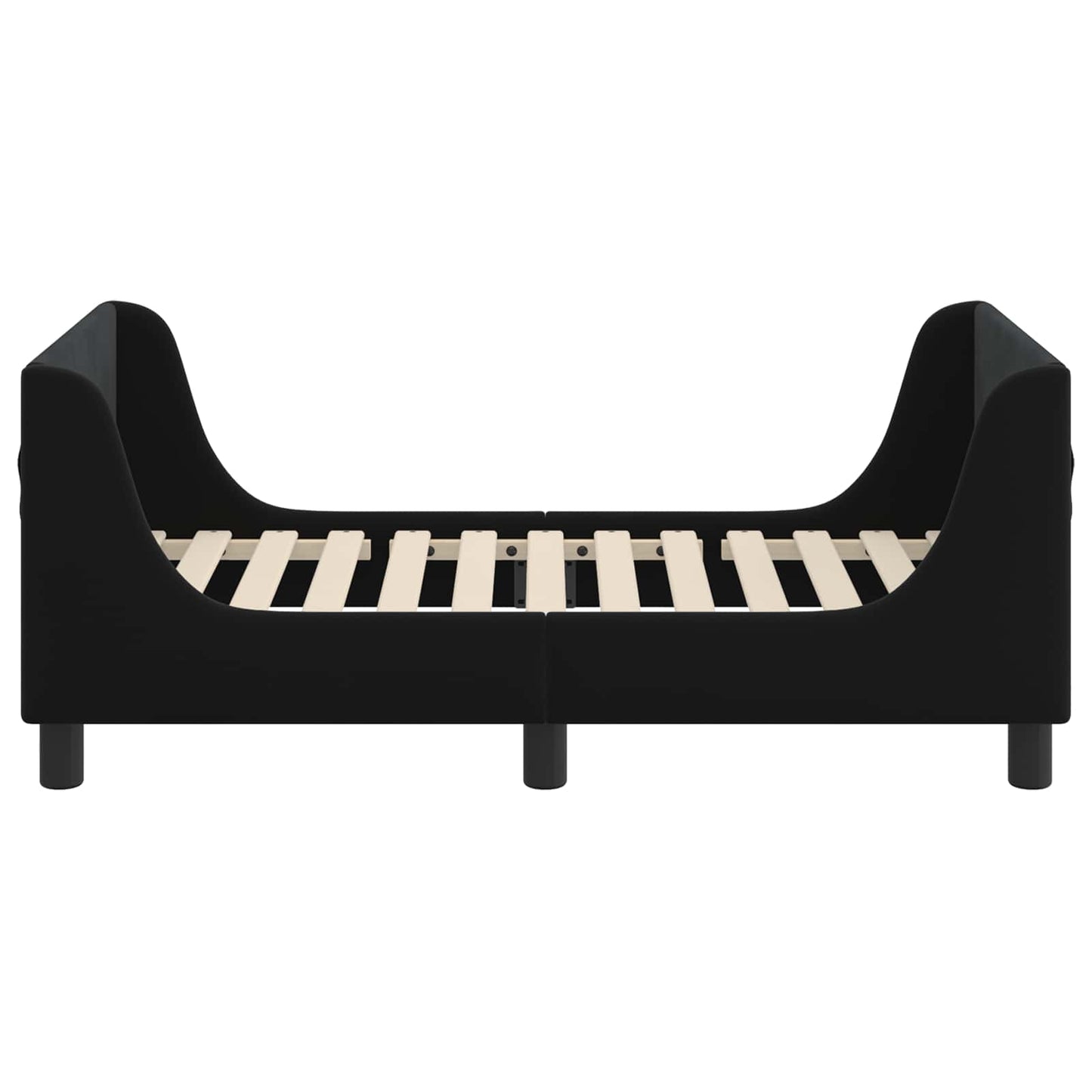 Peuterbedframe met hoofdbord Zwart 70 x 140 cm Fluweel