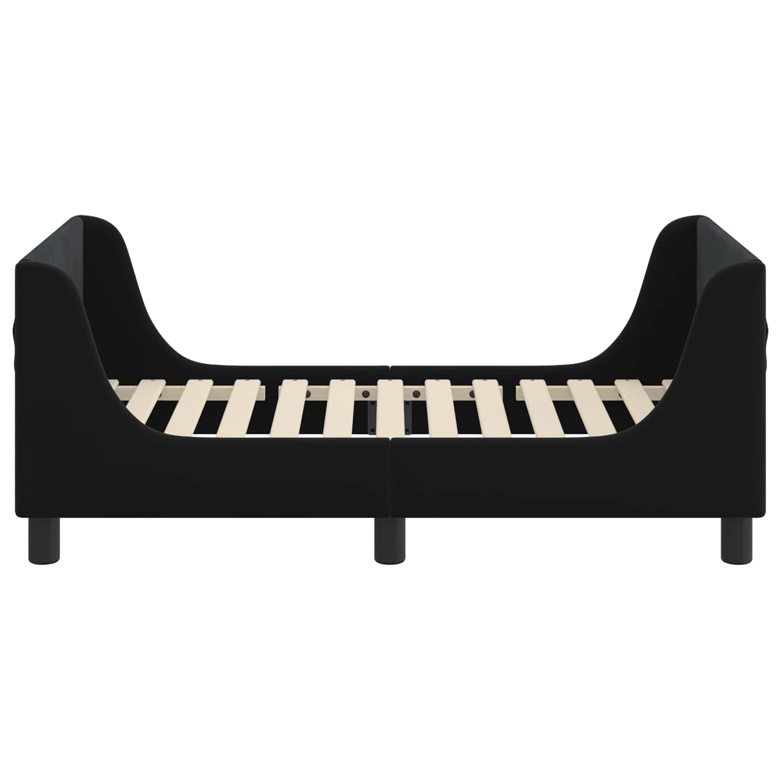 Peuterbedframe met hoofdbord Zwart 70 x 140 cm Fluweel