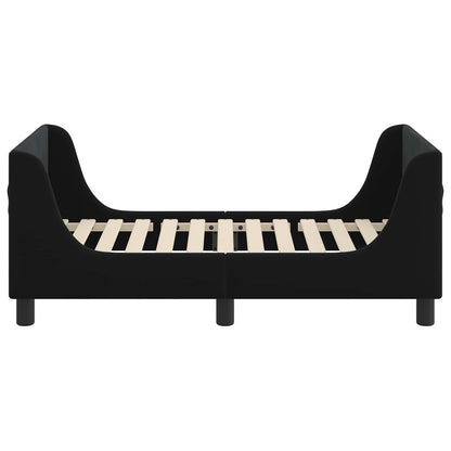 Peuterbedframe met hoofdbord Zwart 70 x 140 cm Fluweel