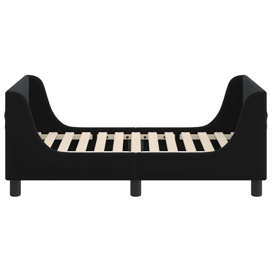 Peuterbedframe met hoofdbord Zwart 70 x 140 cm Fluweel