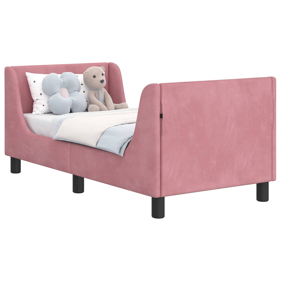 Peuterbedframe met hoofdbord Roze 70 x 140 cm Fluweel