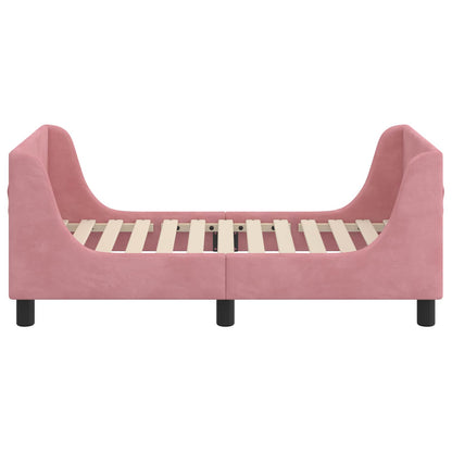 Peuterbedframe met hoofdbord Roze 70 x 140 cm Fluweel
