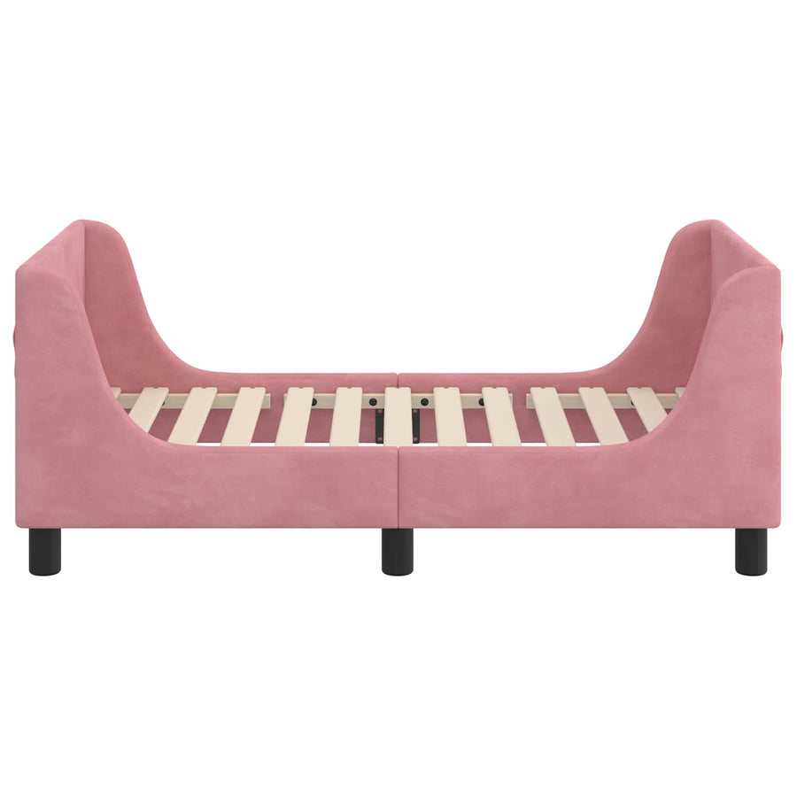 Peuterbedframe met hoofdbord Roze 70 x 140 cm Fluweel