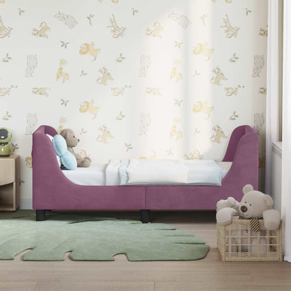 Peuterbedframe met hoofdbord Paars 70 x 140 cm Fluweel