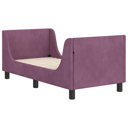 Peuterbedframe met hoofdbord Paars 70 x 140 cm Fluweel