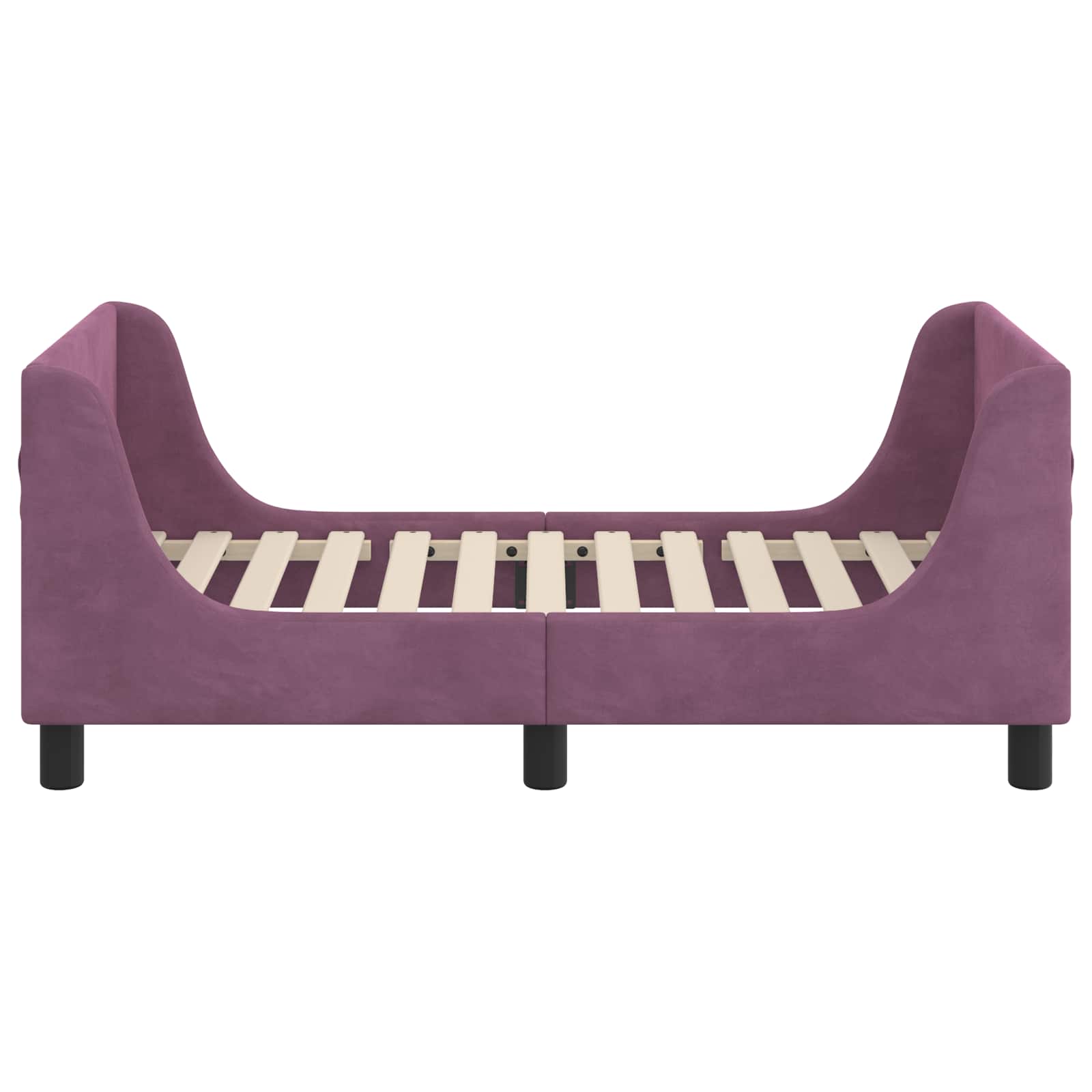 Peuterbedframe met hoofdbord Paars 70 x 140 cm Fluweel