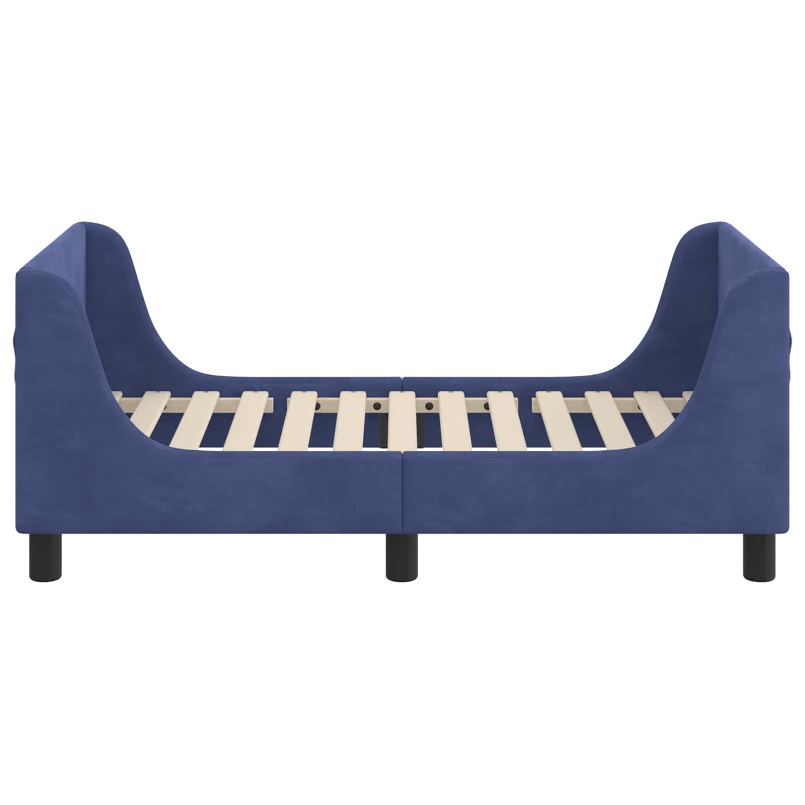 Peuterbedframe met hoofdbord Politieblauw 70 x 140 cm Fluweel