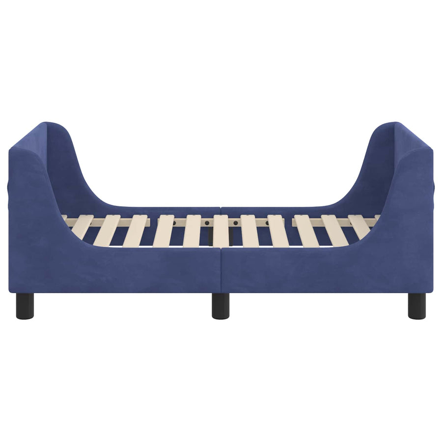 Peuterbedframe met hoofdbord Politieblauw 70 x 140 cm Fluweel