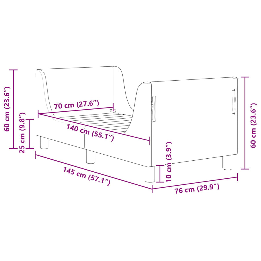 Peuterbedframe met hoofdbord Politieblauw 70 x 140 cm Fluweel