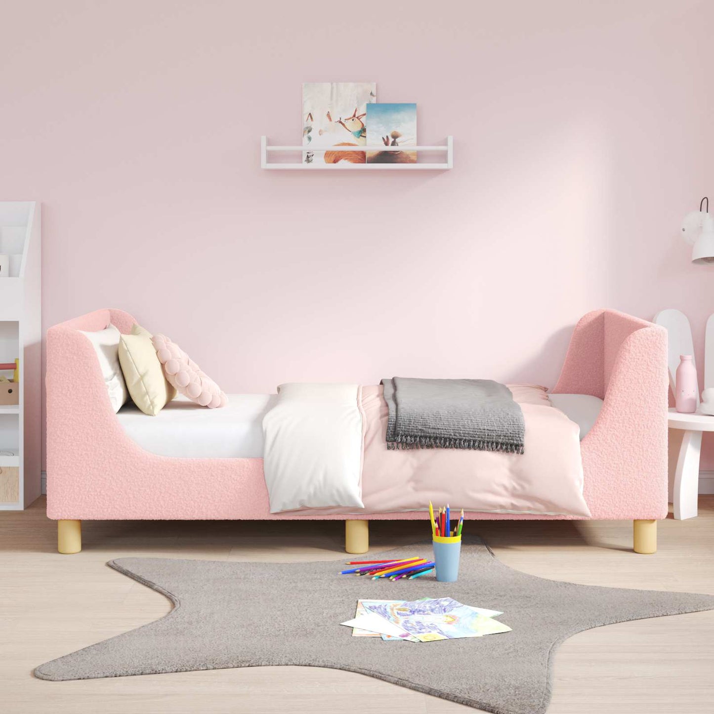 Bedframe voor kinderen met hoofdbord Roze 80 x 160 cm