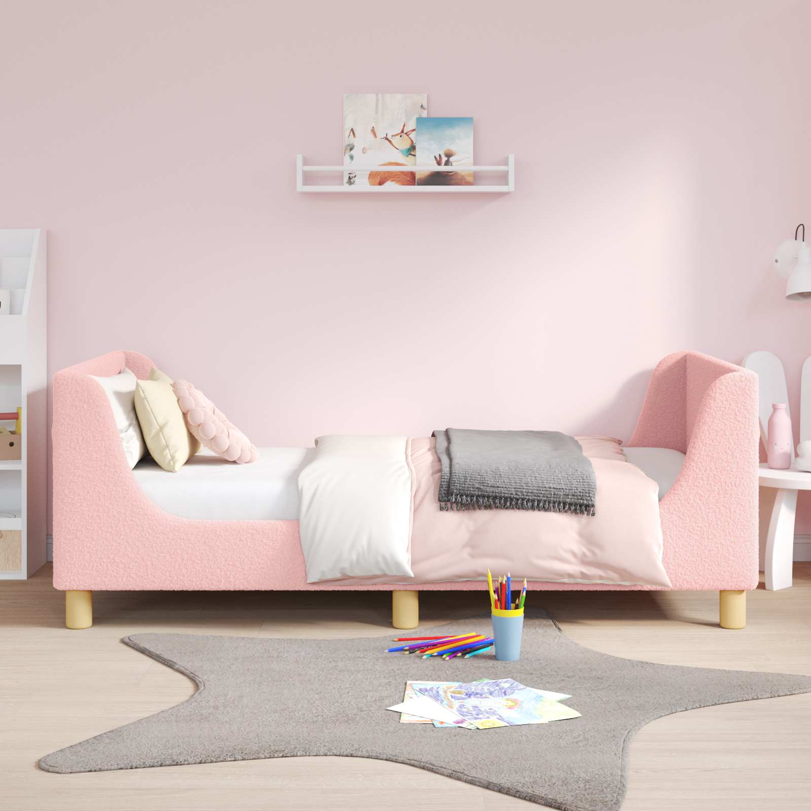 Bedframe voor kinderen met hoofdbord Roze 80 x 160 cm