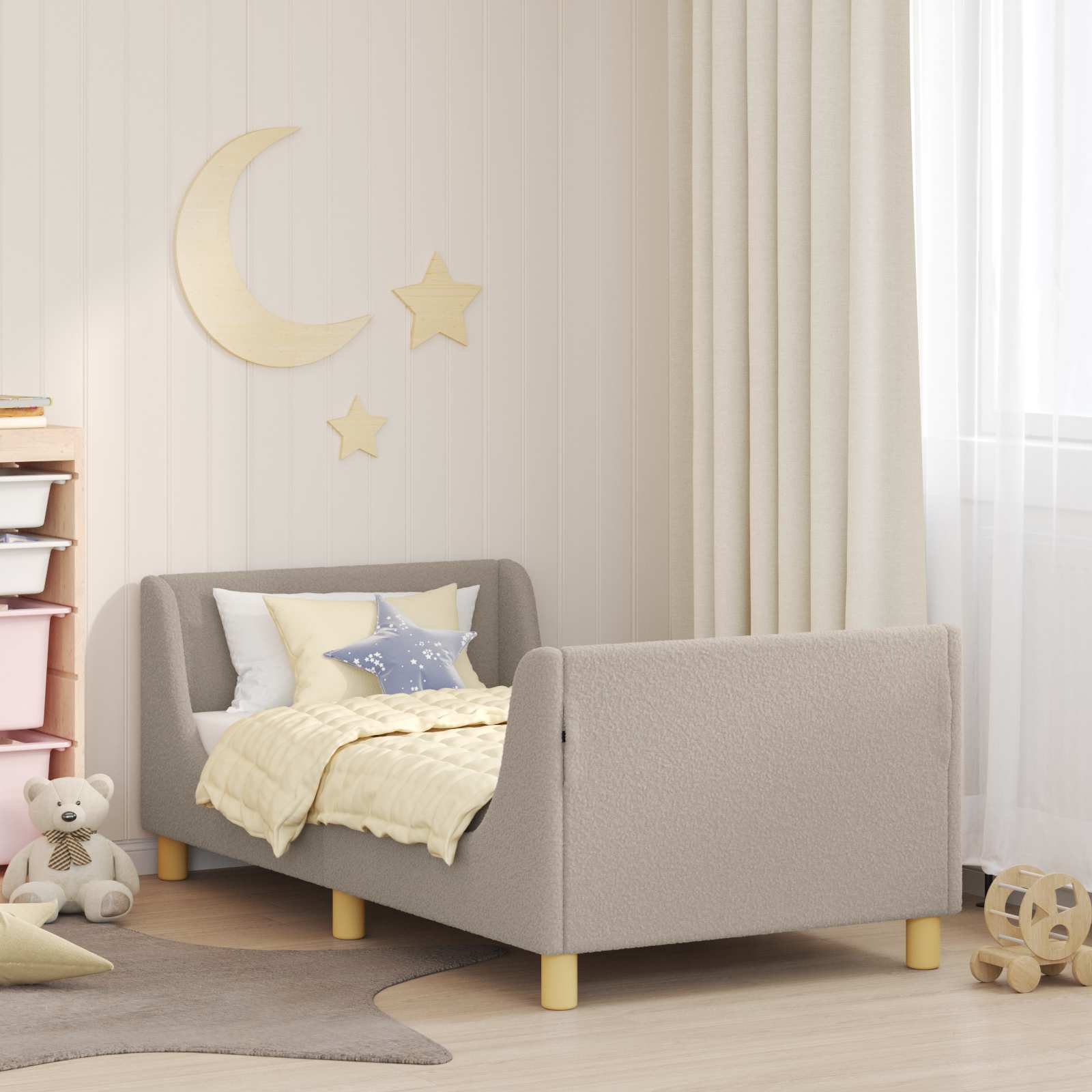 Bedframe voor kinderen met hoofdbord Lichtgrijs 80 x 160 cm