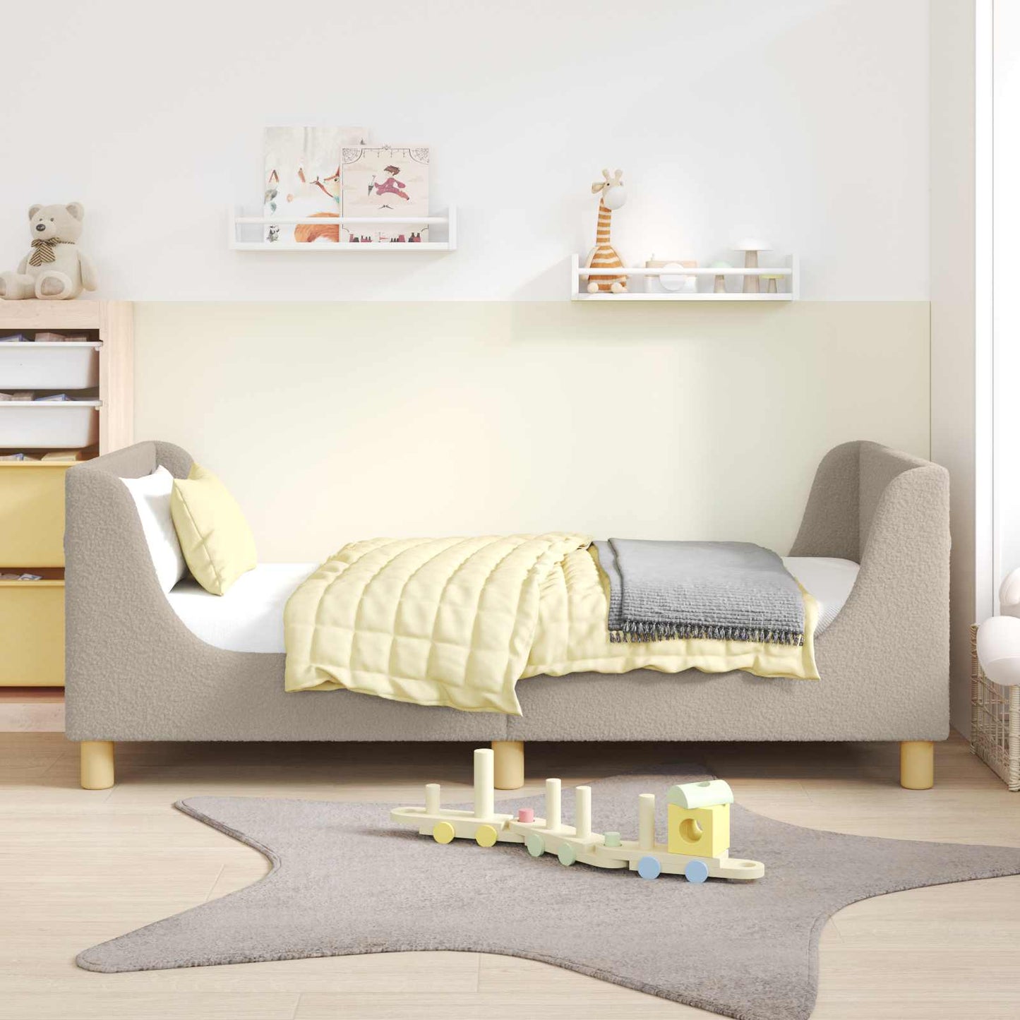 Bedframe voor kinderen met hoofdbord Lichtgrijs 80 x 160 cm