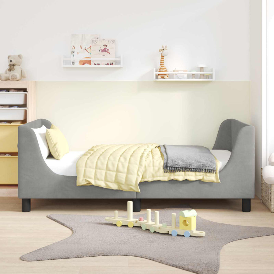 Bedframe voor kinderen met hoofdbord Lichtgrijs 80 x 160 cm