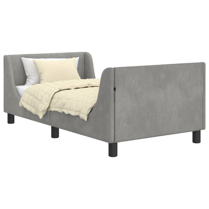 Bedframe voor kinderen met hoofdbord Lichtgrijs 80 x 160 cm
