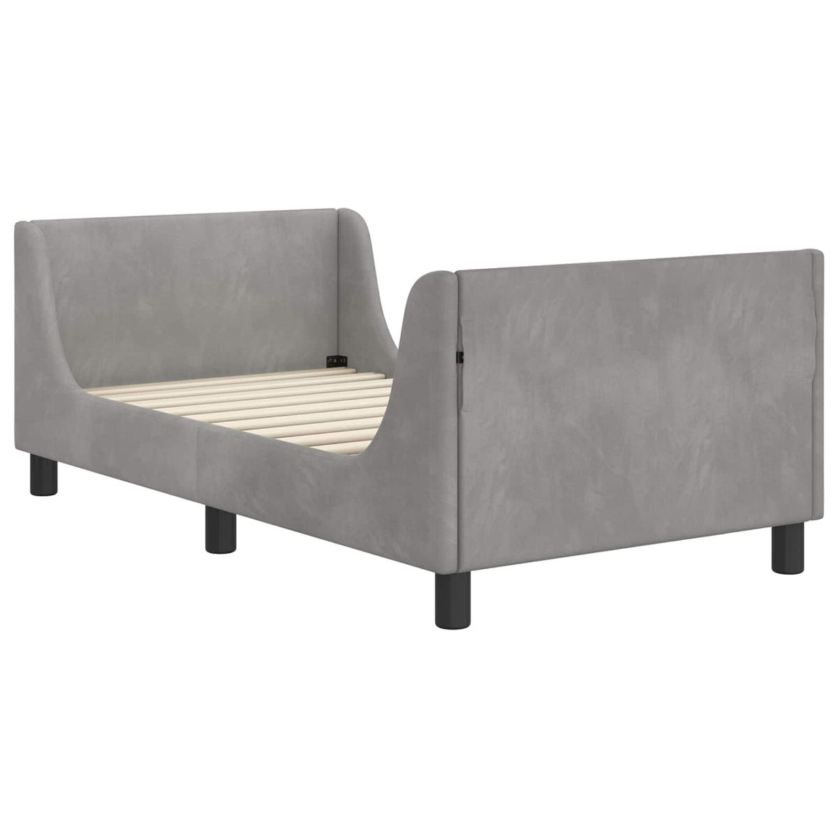 Bedframe voor kinderen met hoofdbord Lichtgrijs 80 x 160 cm