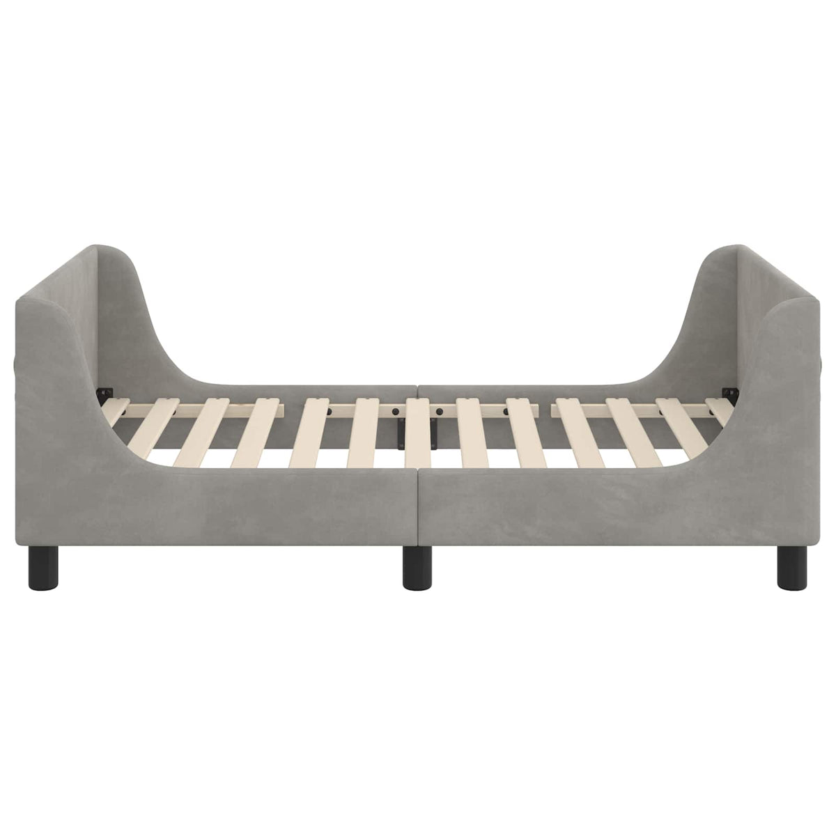 Bedframe voor kinderen met hoofdbord Lichtgrijs 80 x 160 cm