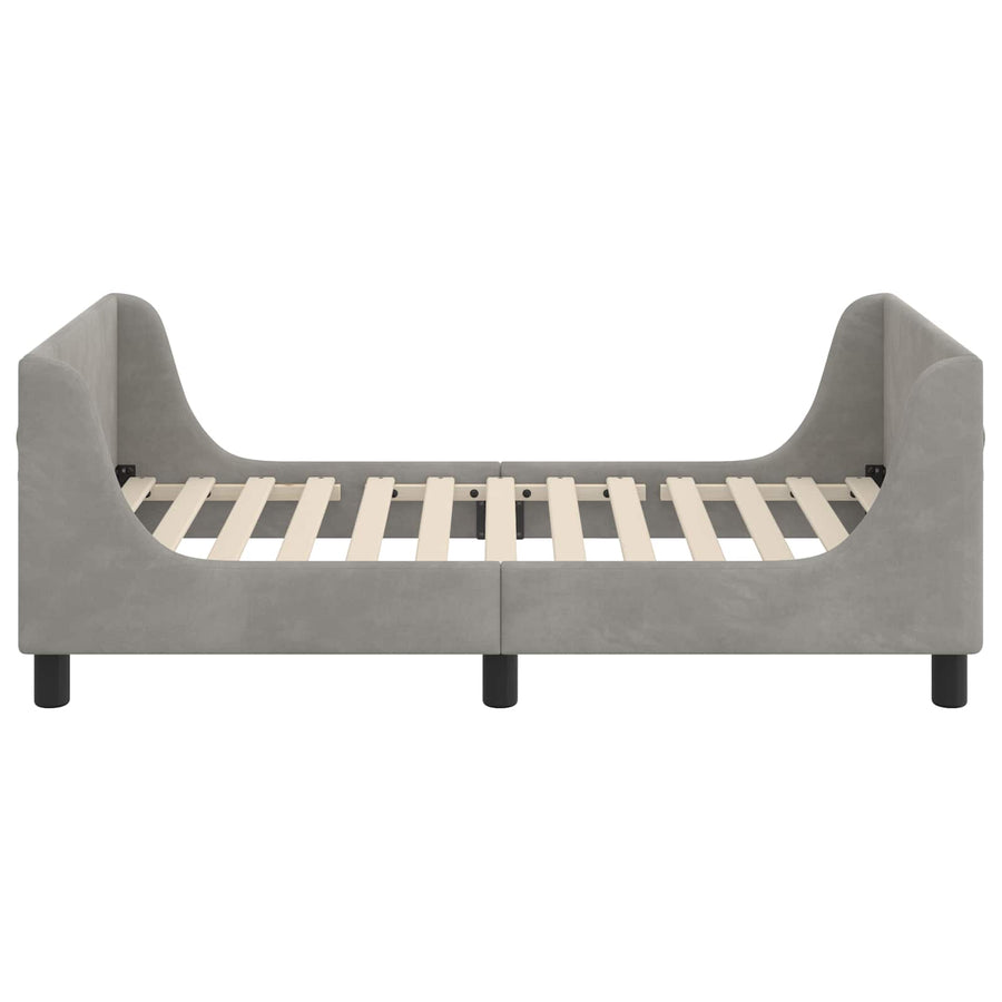 Bedframe voor kinderen met hoofdbord Lichtgrijs 80 x 160 cm