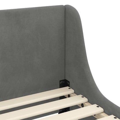 Bedframe voor kinderen met hoofdbord Donkergrijs 80 x 160 cm