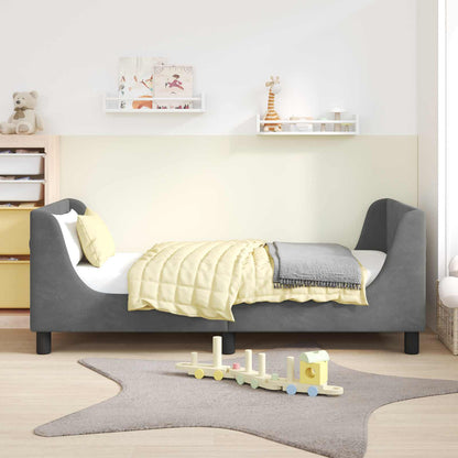 Bedframe voor kinderen met hoofdbord Donkergrijs 80 x 160 cm