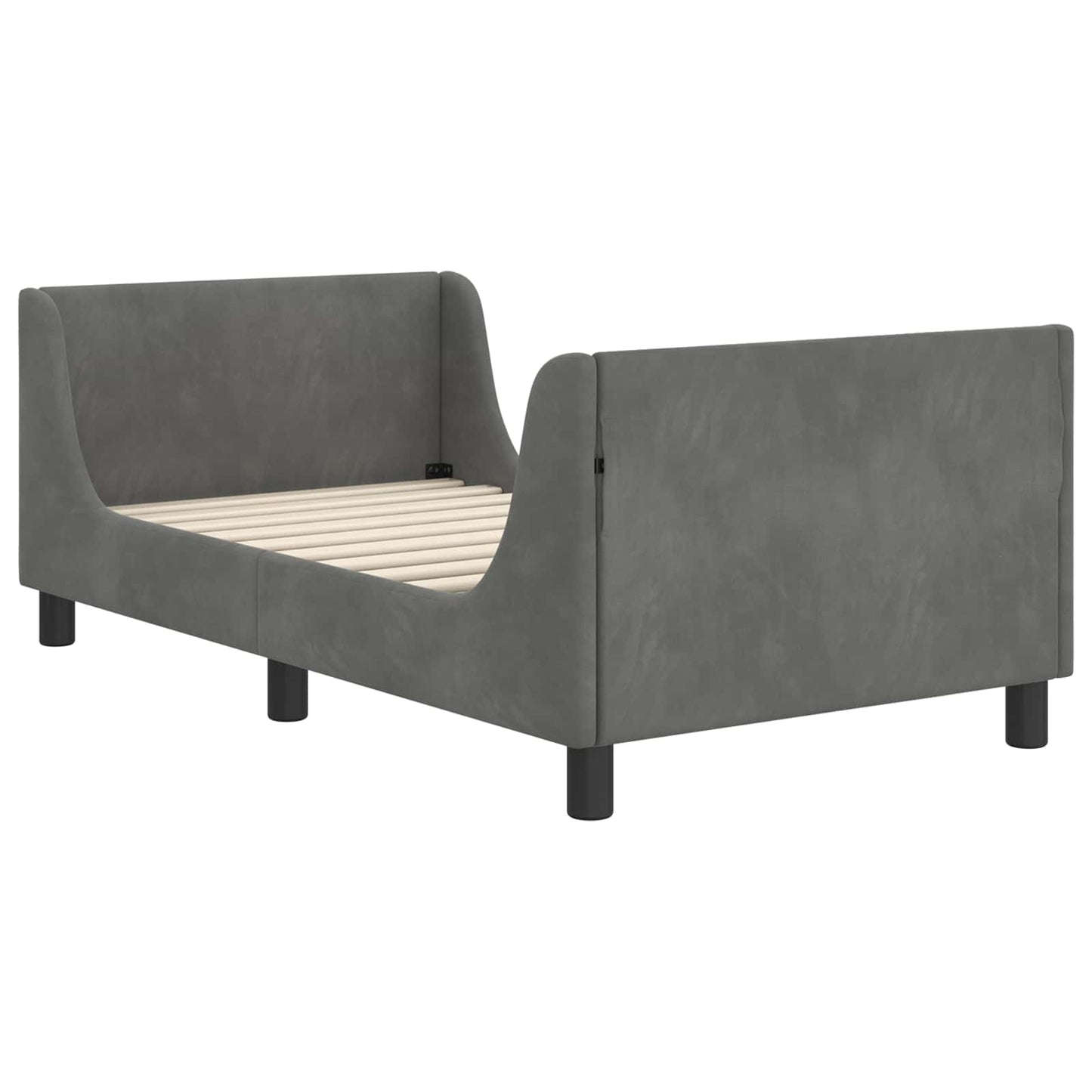 Bedframe voor kinderen met hoofdbord Donkergrijs 80 x 160 cm