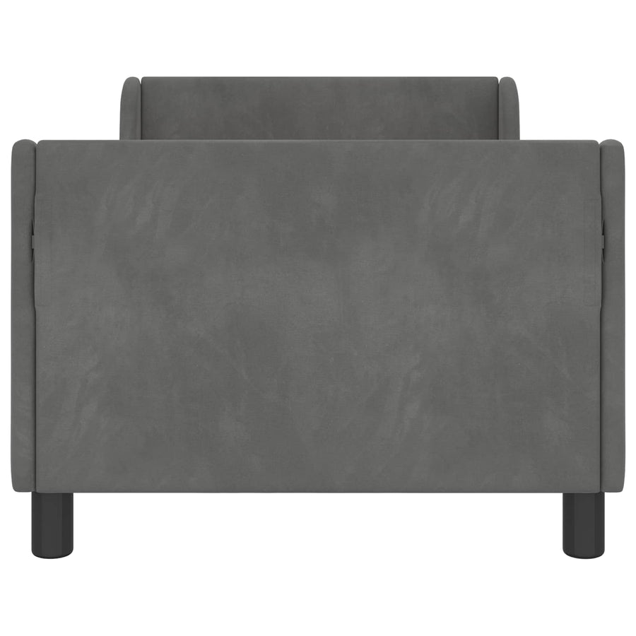 Bedframe voor kinderen met hoofdbord Donkergrijs 80 x 160 cm