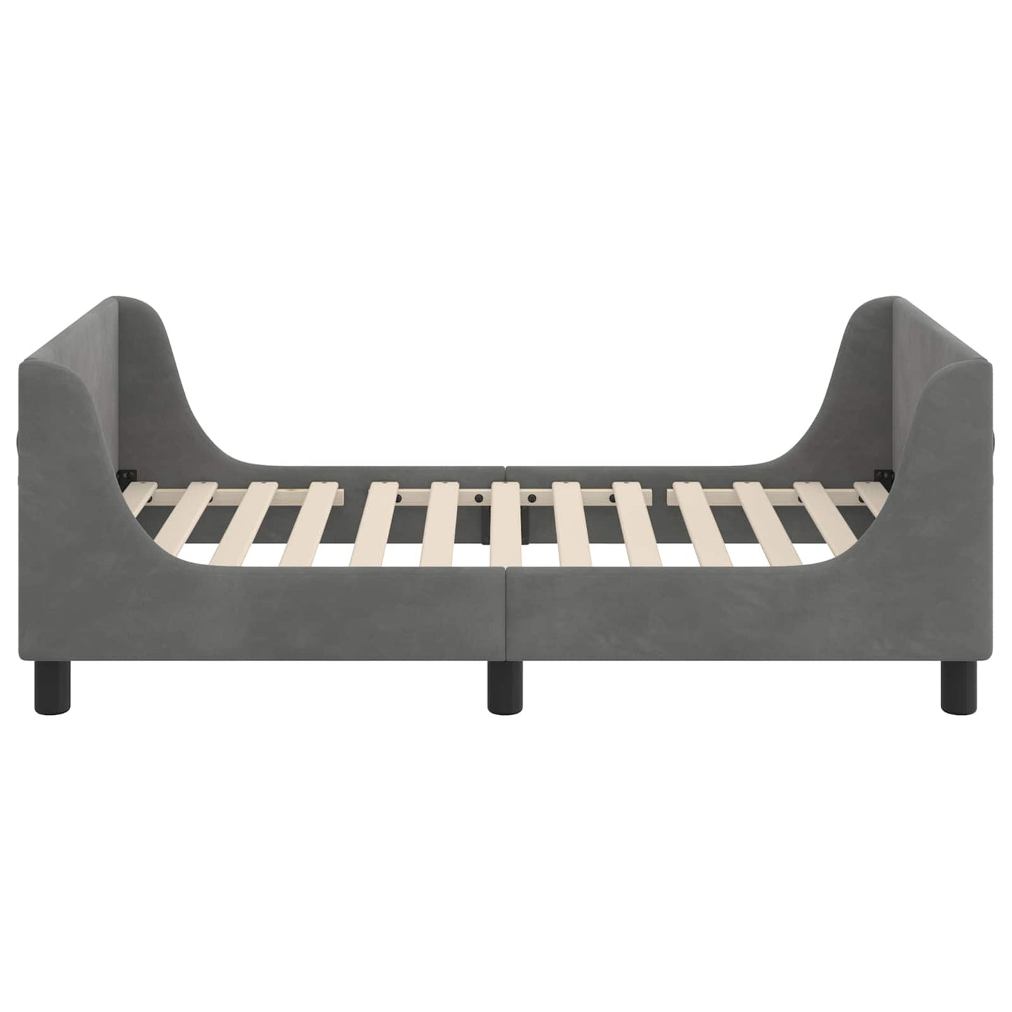 Bedframe voor kinderen met hoofdbord Donkergrijs 80 x 160 cm