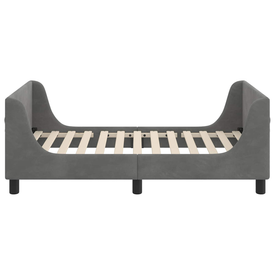 Bedframe voor kinderen met hoofdbord Donkergrijs 80 x 160 cm