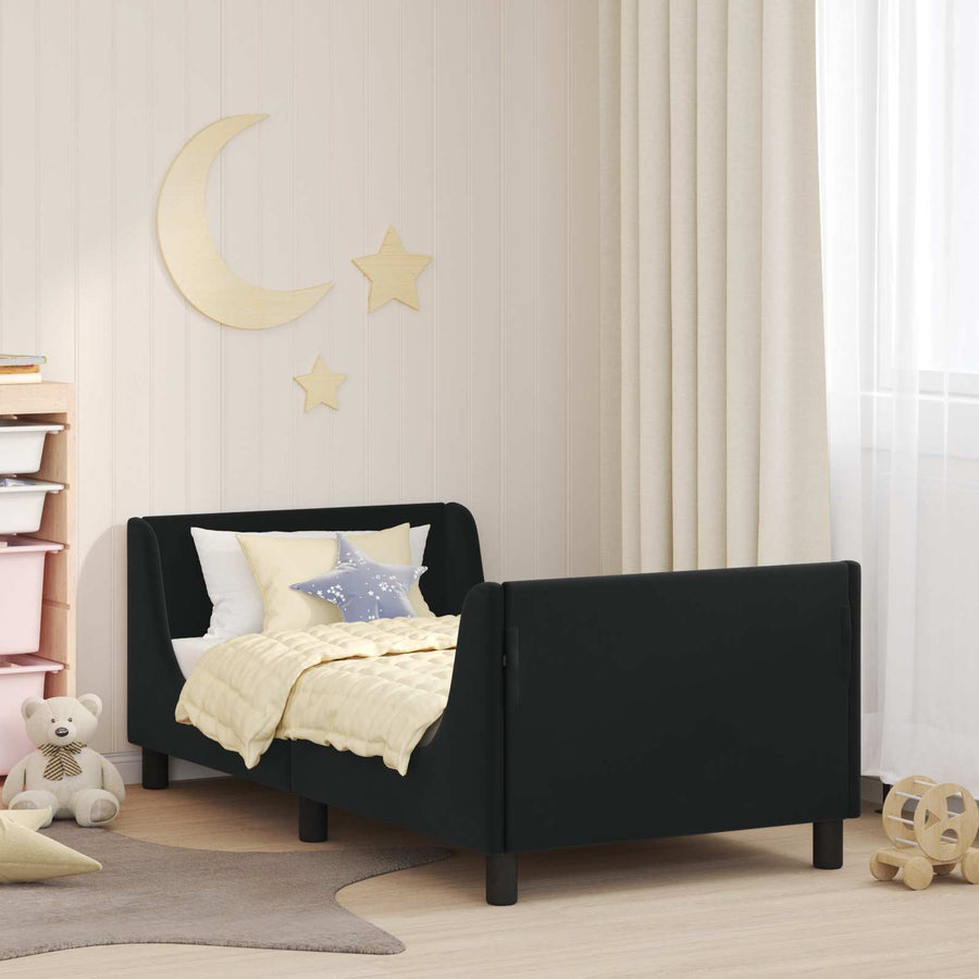 Bedframe voor kinderen met hoofdbord Zwart 80 x 160 cm Fluweel