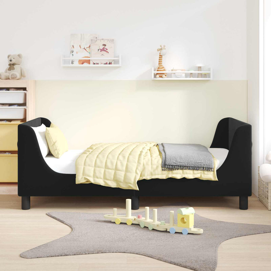 Bedframe voor kinderen met hoofdbord Zwart 80 x 160 cm Fluweel