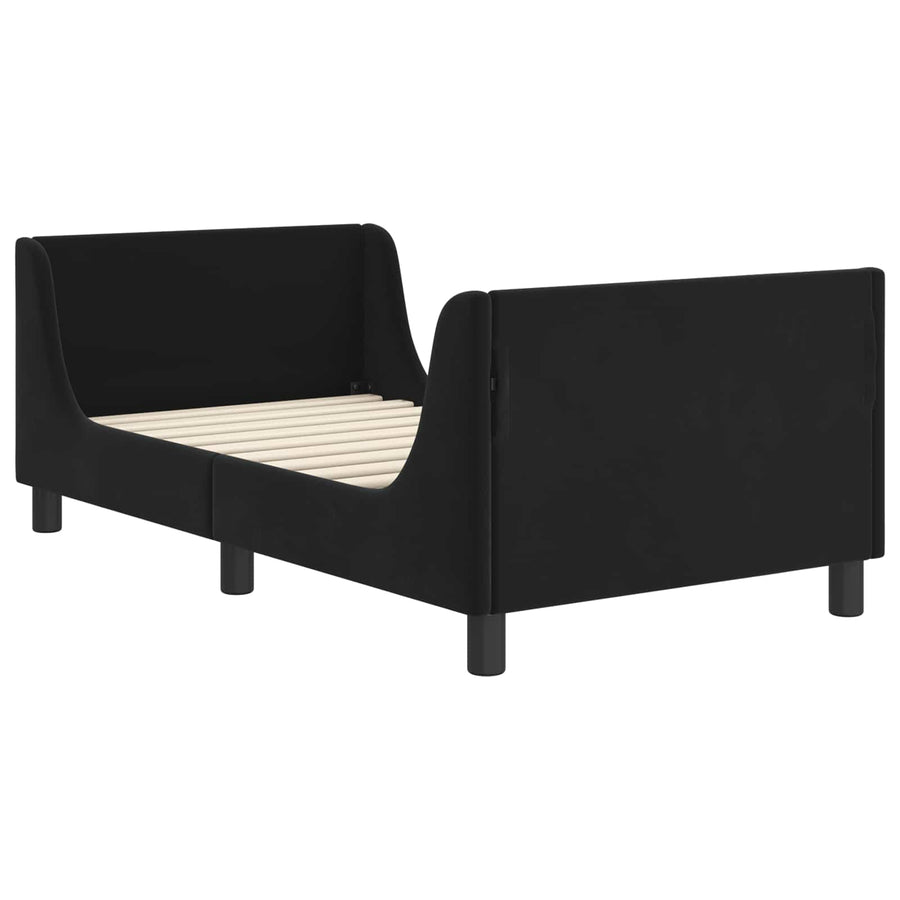 Bedframe voor kinderen met hoofdbord Zwart 80 x 160 cm Fluweel