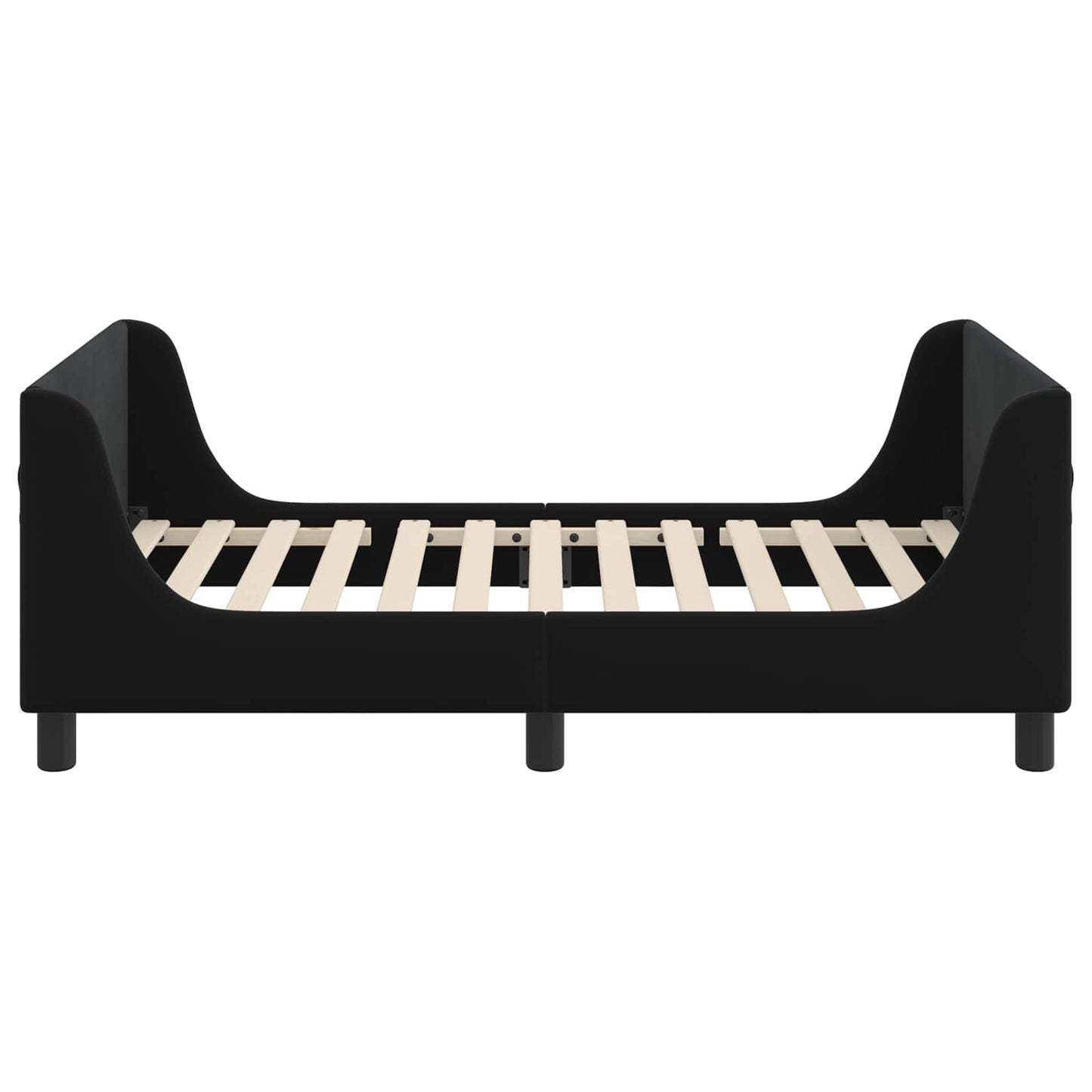 Bedframe voor kinderen met hoofdbord Zwart 80 x 160 cm Fluweel