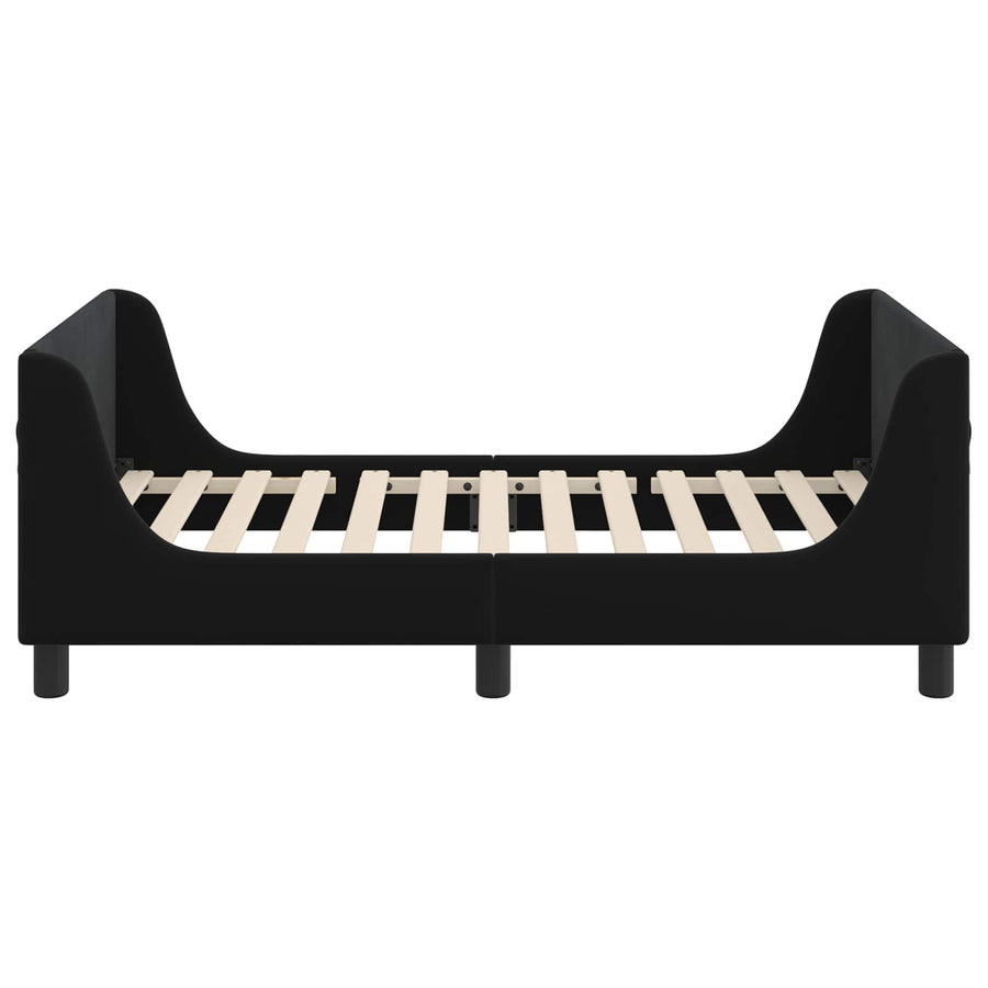 Bedframe voor kinderen met hoofdbord Zwart 80 x 160 cm Fluweel