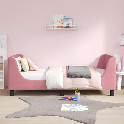 Bedframe voor kinderen met hoofdbord Roze 80 x 160 cm Fluweel