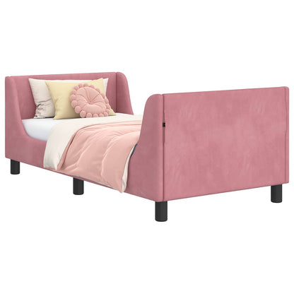 Bedframe voor kinderen met hoofdbord Roze 80 x 160 cm Fluweel