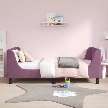 Bedframe voor kinderen met hoofdbord Paars 80 x 160 cm Fluweel