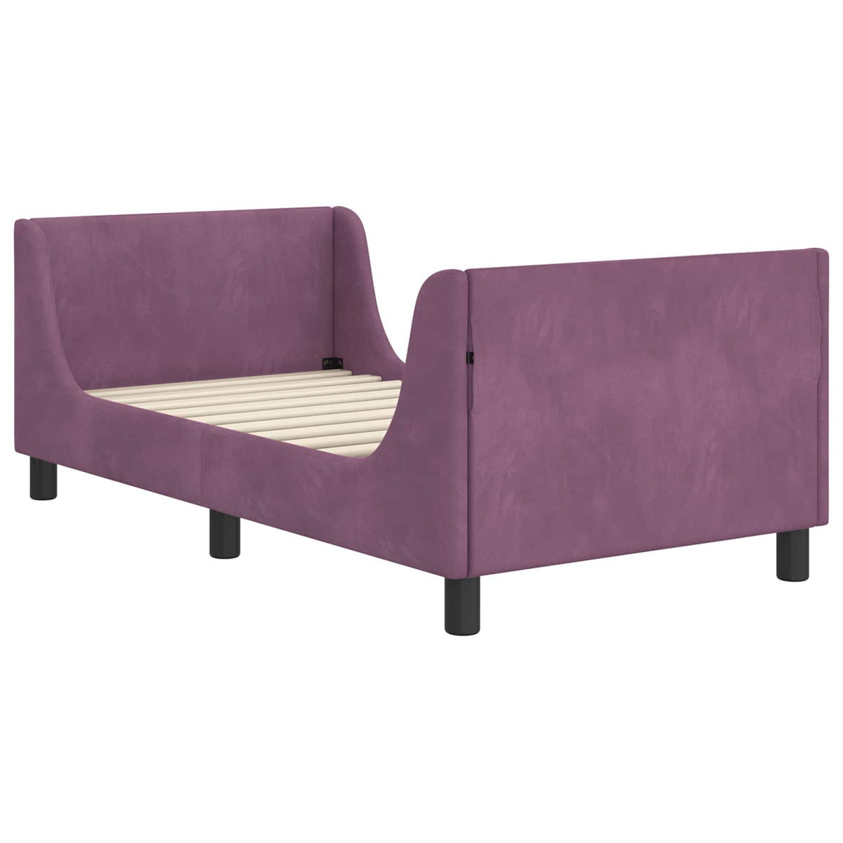 Bedframe voor kinderen met hoofdbord Paars 80 x 160 cm Fluweel