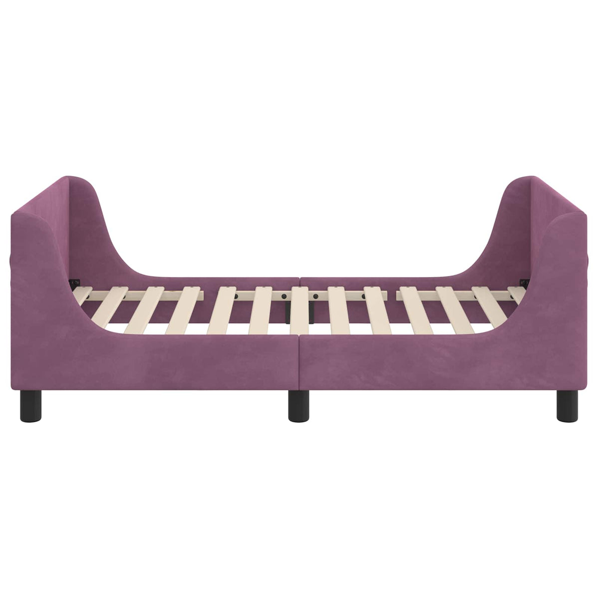 Bedframe voor kinderen met hoofdbord Paars 80 x 160 cm Fluweel