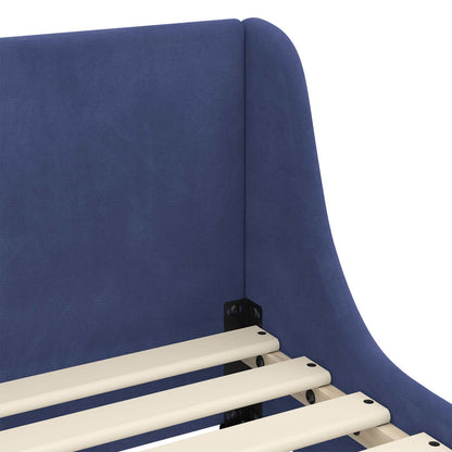 Bedframe voor kinderen met hoofdbord Politieblauw 80 x 160 cm