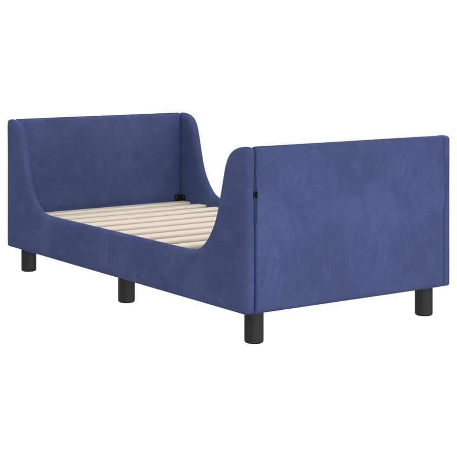 Bedframe voor kinderen met hoofdbord Politieblauw 80 x 160 cm